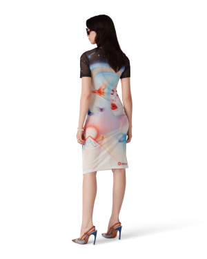 Galactic Connection Mesh Short Sleeve Dress