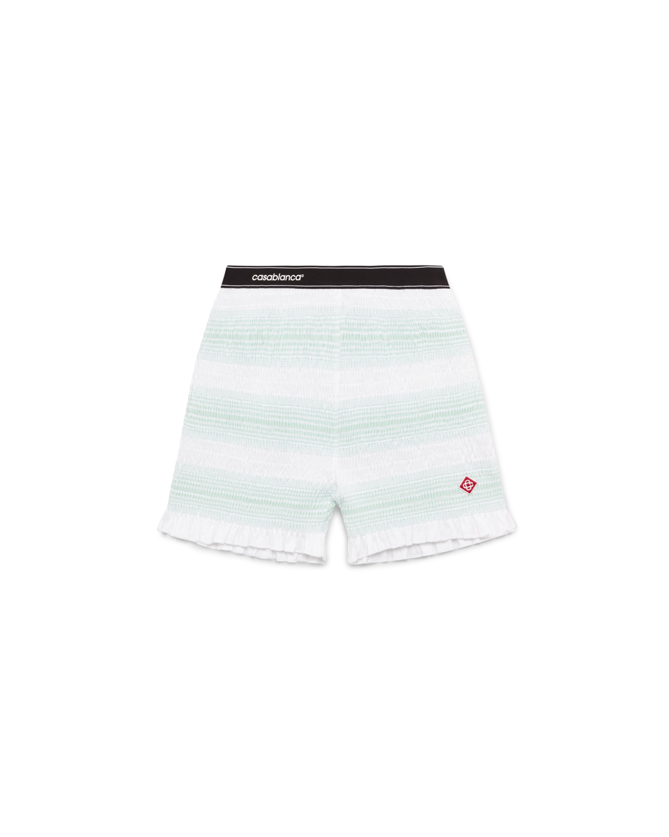 Stripe Shirred Shorts