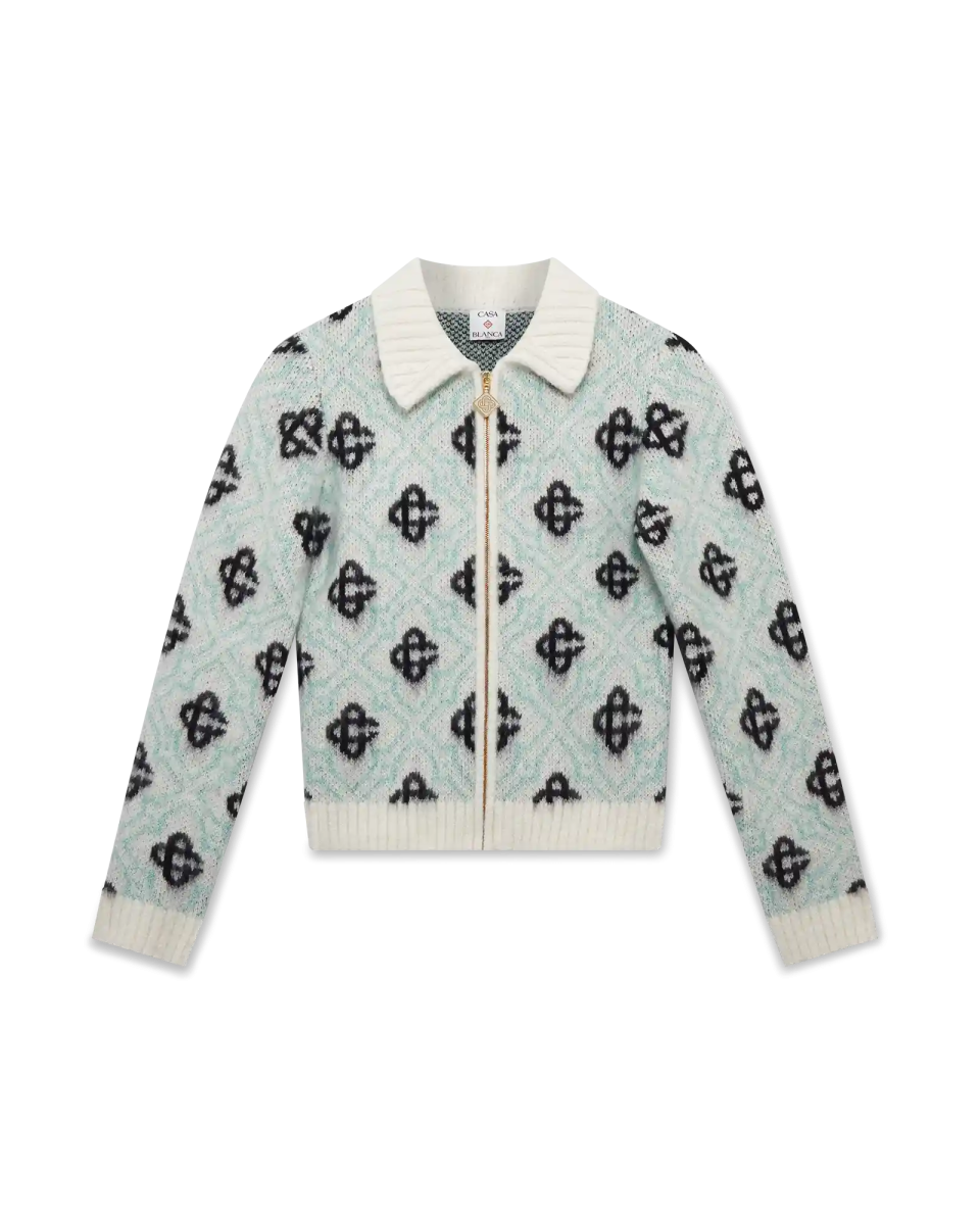 Mohair Monogram Zip Jumper