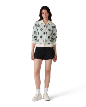 Mohair Monogram Zip Jumper