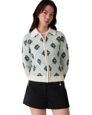 Mohair Monogram Zip Jumper