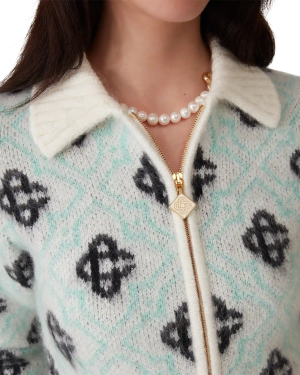 Mohair Monogram Zip Jumper