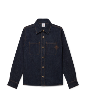 Denim Shirt with Logo Embroidery