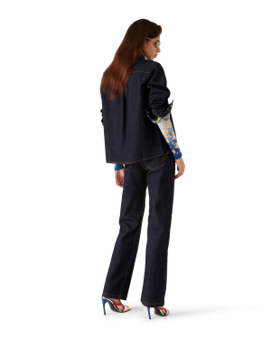 Denim Shirt with Logo Embroidery