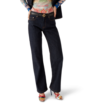 Denim Shirt with Logo Embroidery