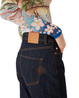 Denim Shirt with Logo Embroidery