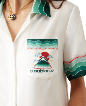 Montagne Ondulee Silk Short Sleeve Shirt