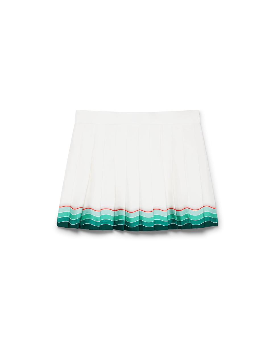 Tennis Pleated Silk Pleated Mini Skirt