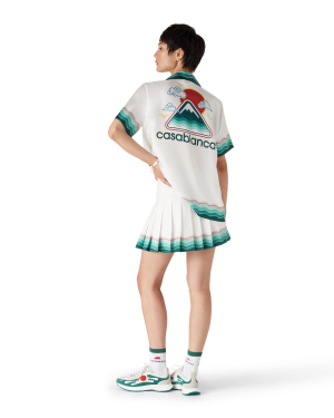 Tennis Pleated Silk Pleated Mini Skirt