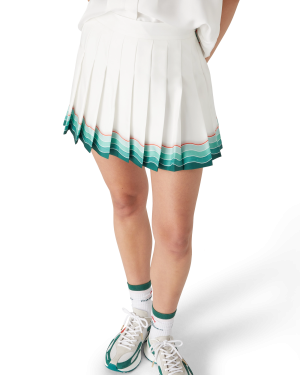 Tennis Pleated Silk Pleated Mini Skirt
