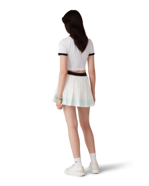 Stripe Pleated Mini Skirt