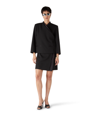 Wool Tailoring Wrap Skirt