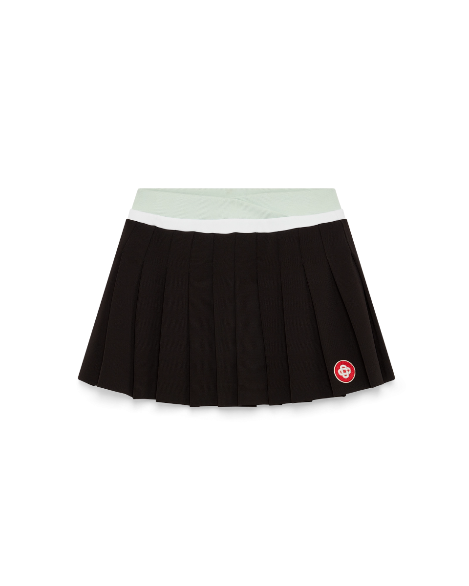 Scuba Pleated Mini Skirt