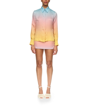 Ping Pong Gradient Silk Long Sleeve Shirt