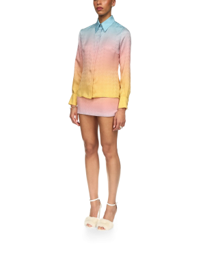 Ping Pong Gradient Silk Long Sleeve Shirt
