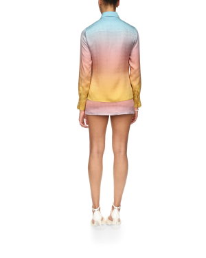 Ping Pong Gradient Silk Long Sleeve Shirt