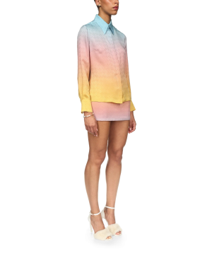 Ping Pong Gradient Silk Long Sleeve Shirt