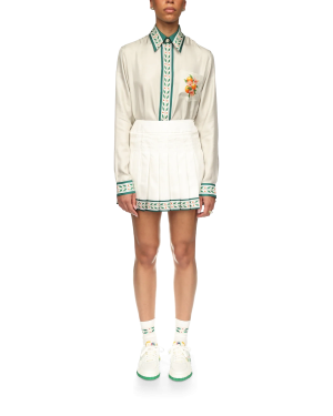 Laurel Silk Tennis Mini Skirt