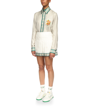 Laurel Silk Tennis Mini Skirt