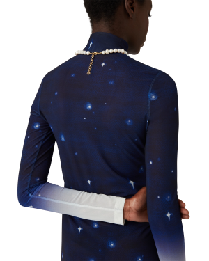 Midnight Acropolis Mesh Dress