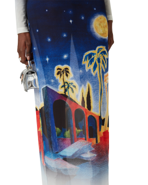 Midnight Acropolis Mesh Dress