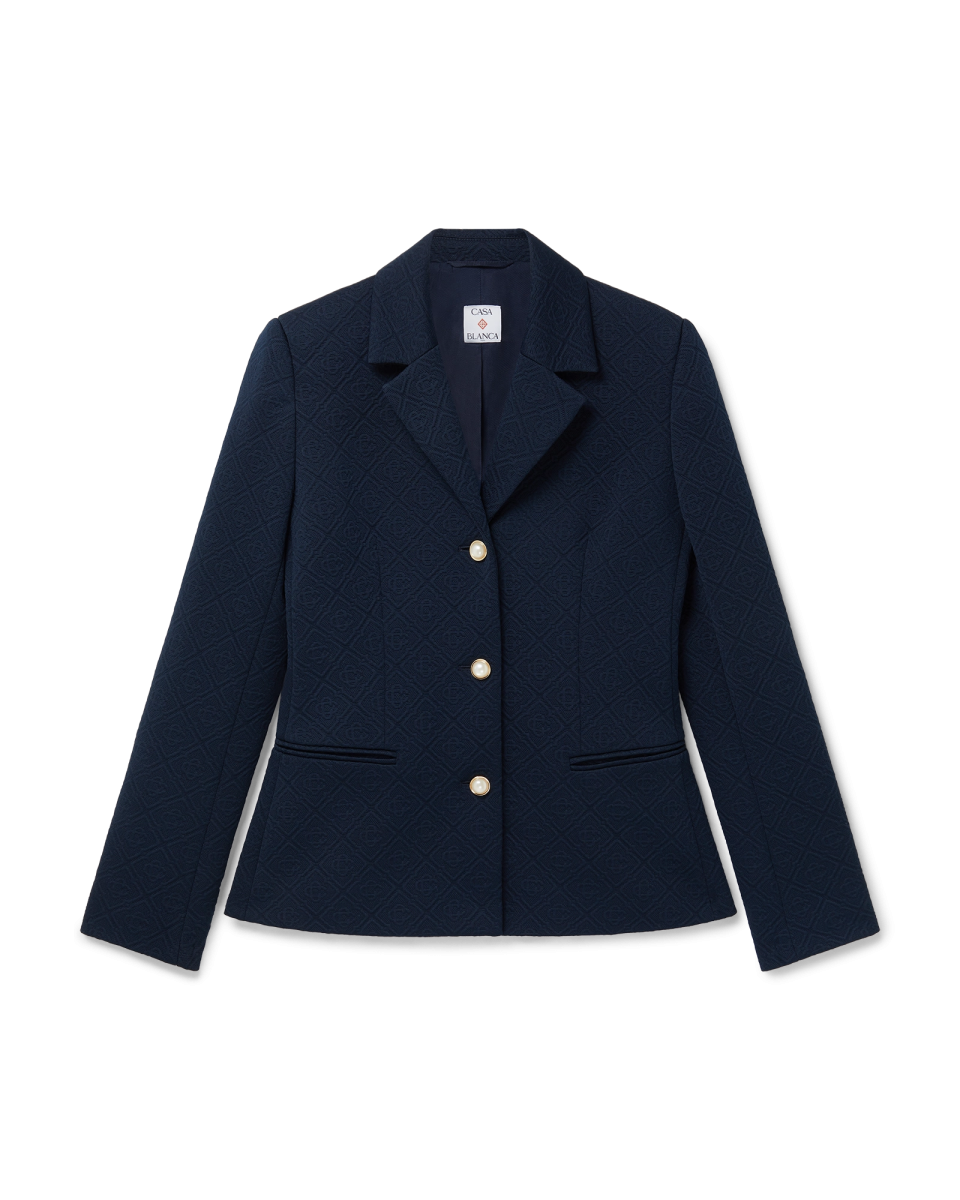 Jacquard Knit Single Breasted Jacket