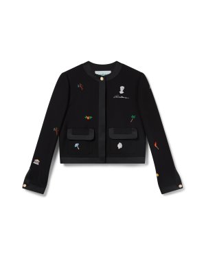 Embroidered Motif Wool Tailored Jacket