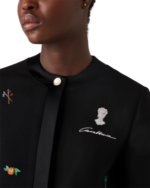 Embroidered Motif Wool Tailored Jacket