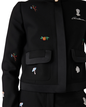 Embroidered Motif Wool Tailored Jacket
