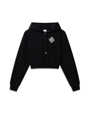 Pearl Diamond Cropped Hooded Sweatshirt