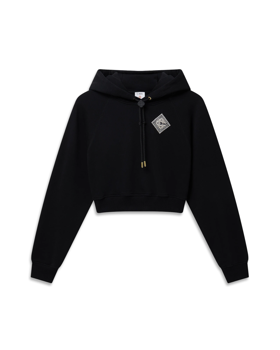 Pearl Diamond Cropped Hooded Sweatshirt