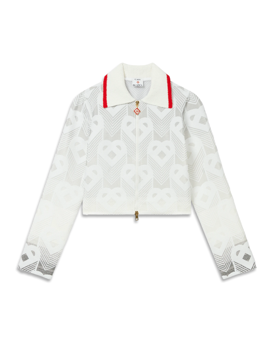 Gradient Heart Monogram Towelling Jacket