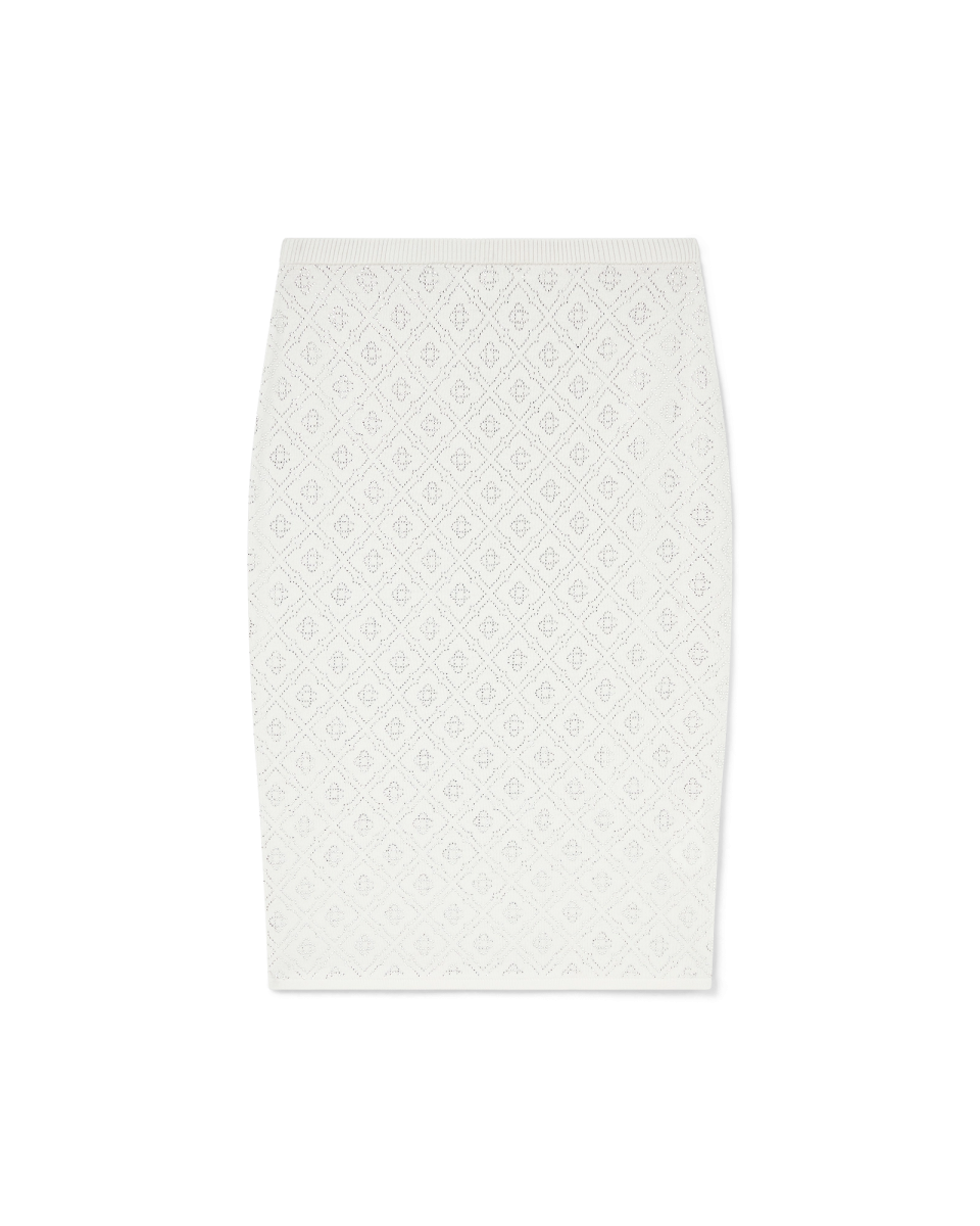 Crystal Monogram Knit Skirt