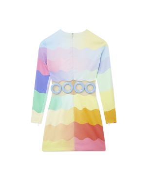 Rainbow Wave Cut-Out Mini Dress