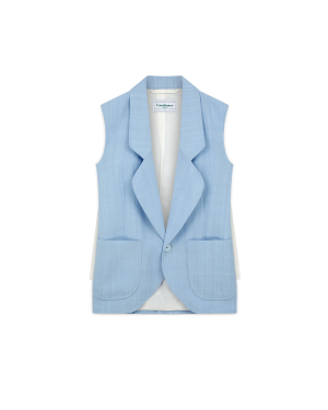 Sleeveless Single Breasted Tailored Blazer