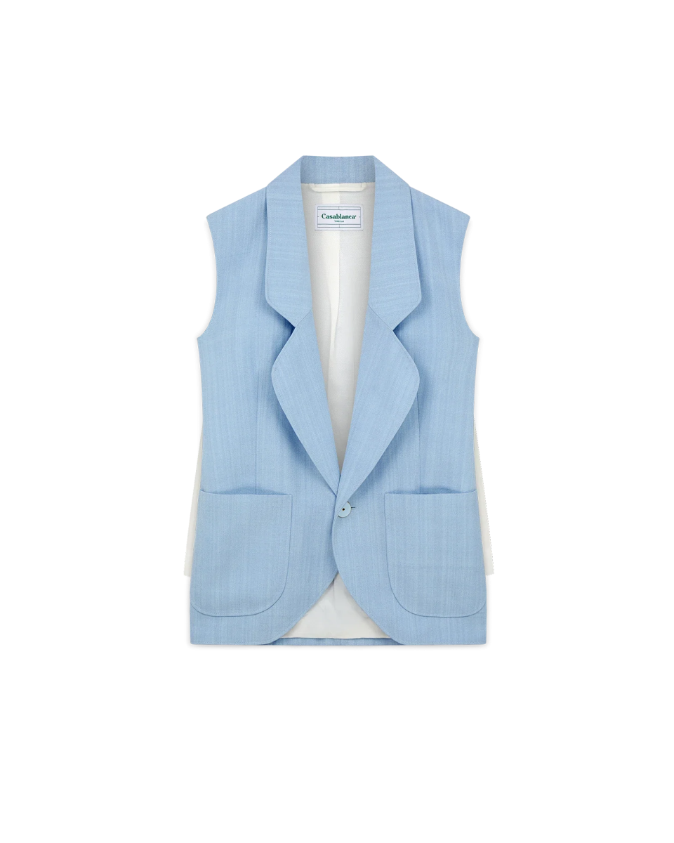 Sleeveless Single Breasted Tailored Blazer