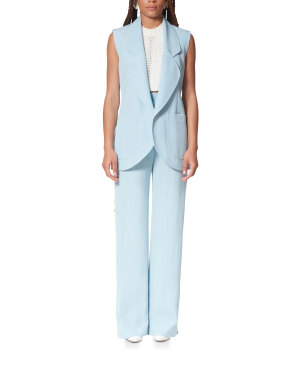 Sleeveless Single Breasted Tailored Blazer