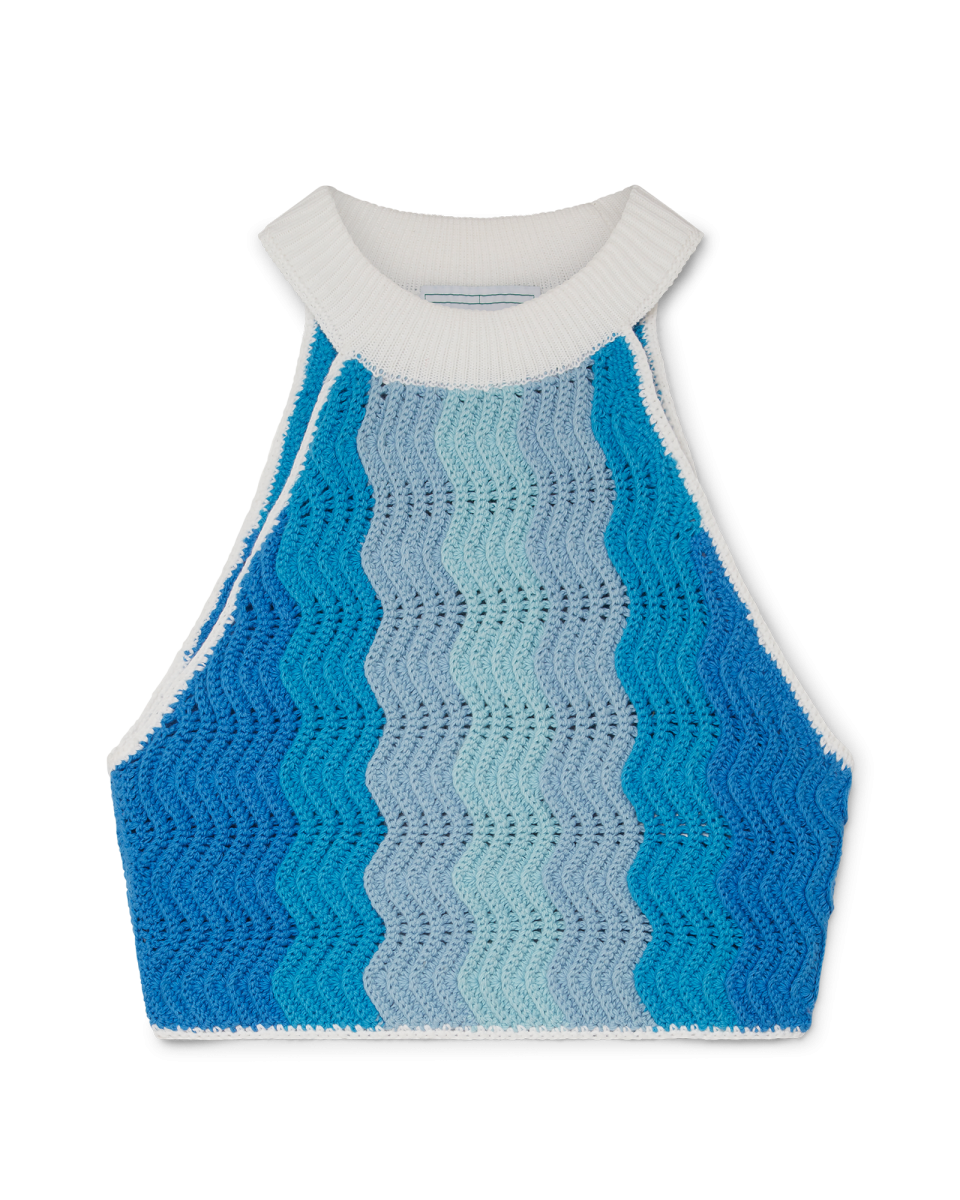 Blue Gradient Sleeveless Top