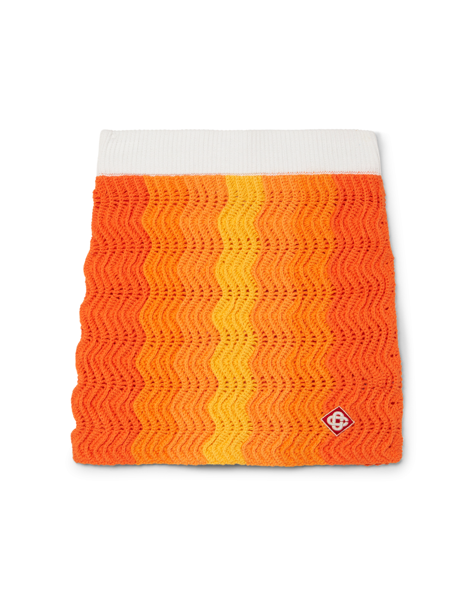 Orange Gradient Crochet Skirt