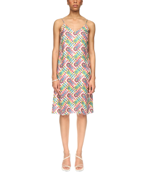 Tennis Monogram Silk Slip Dress