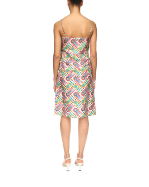 Tennis Monogram Silk Slip Dress