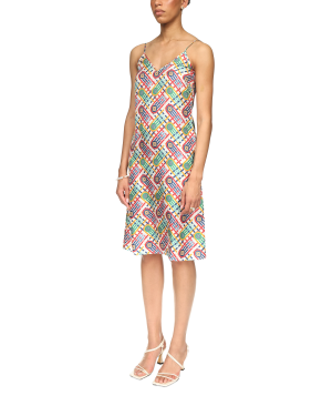 Tennis Monogram Silk Slip Dress