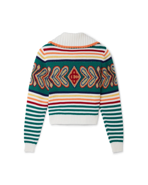 Multicolour Diamond Zip Up Jumper