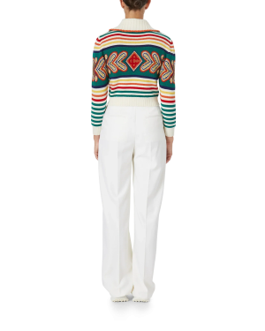Multicolour Diamond Zip Up Jumper