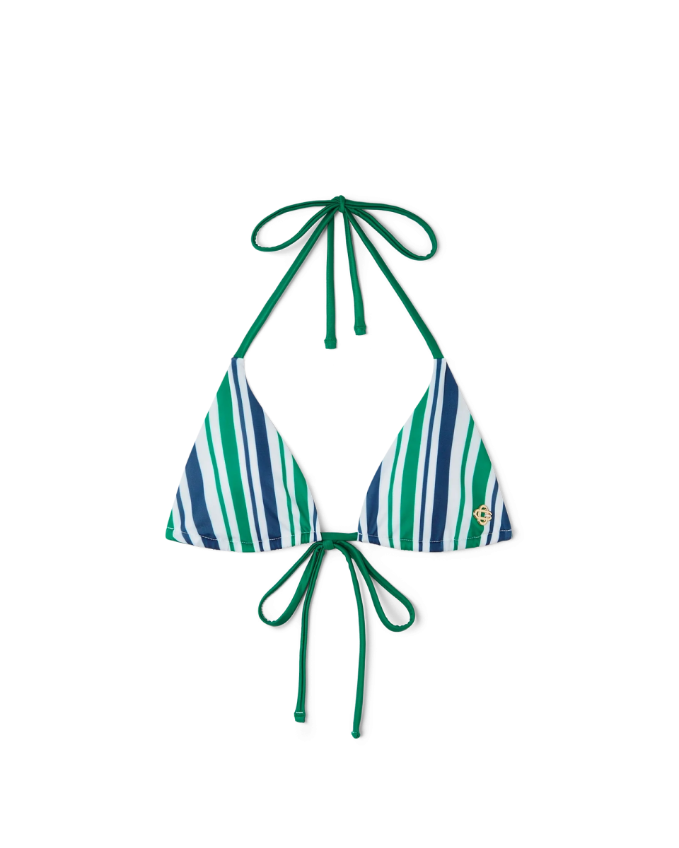 Striped String Bikini Top