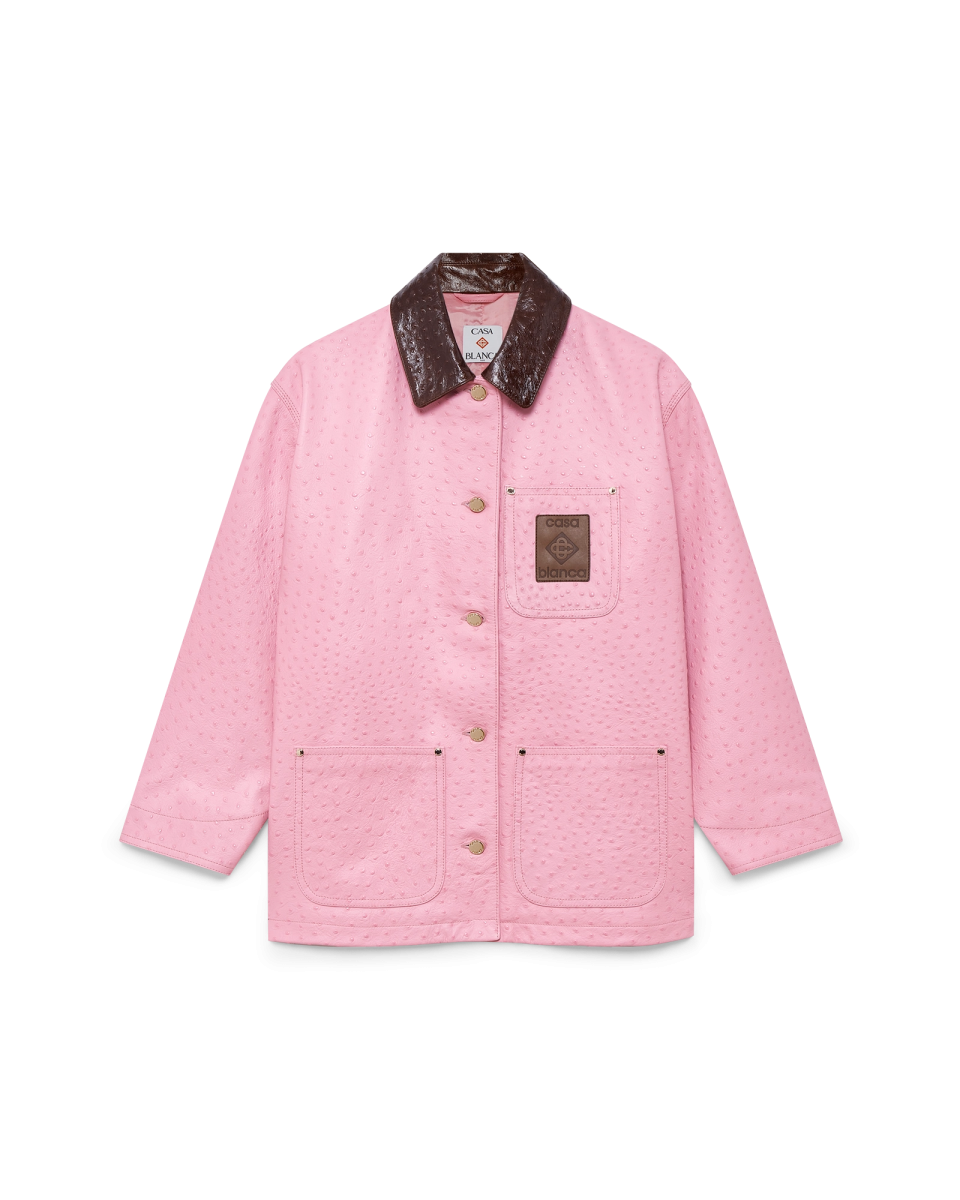 Embossed Leather Workwear Coat