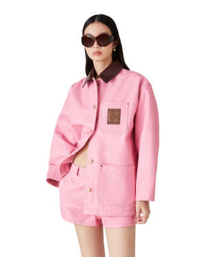 Embossed Leather Workwear Coat