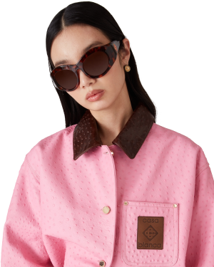 Embossed Leather Workwear Coat