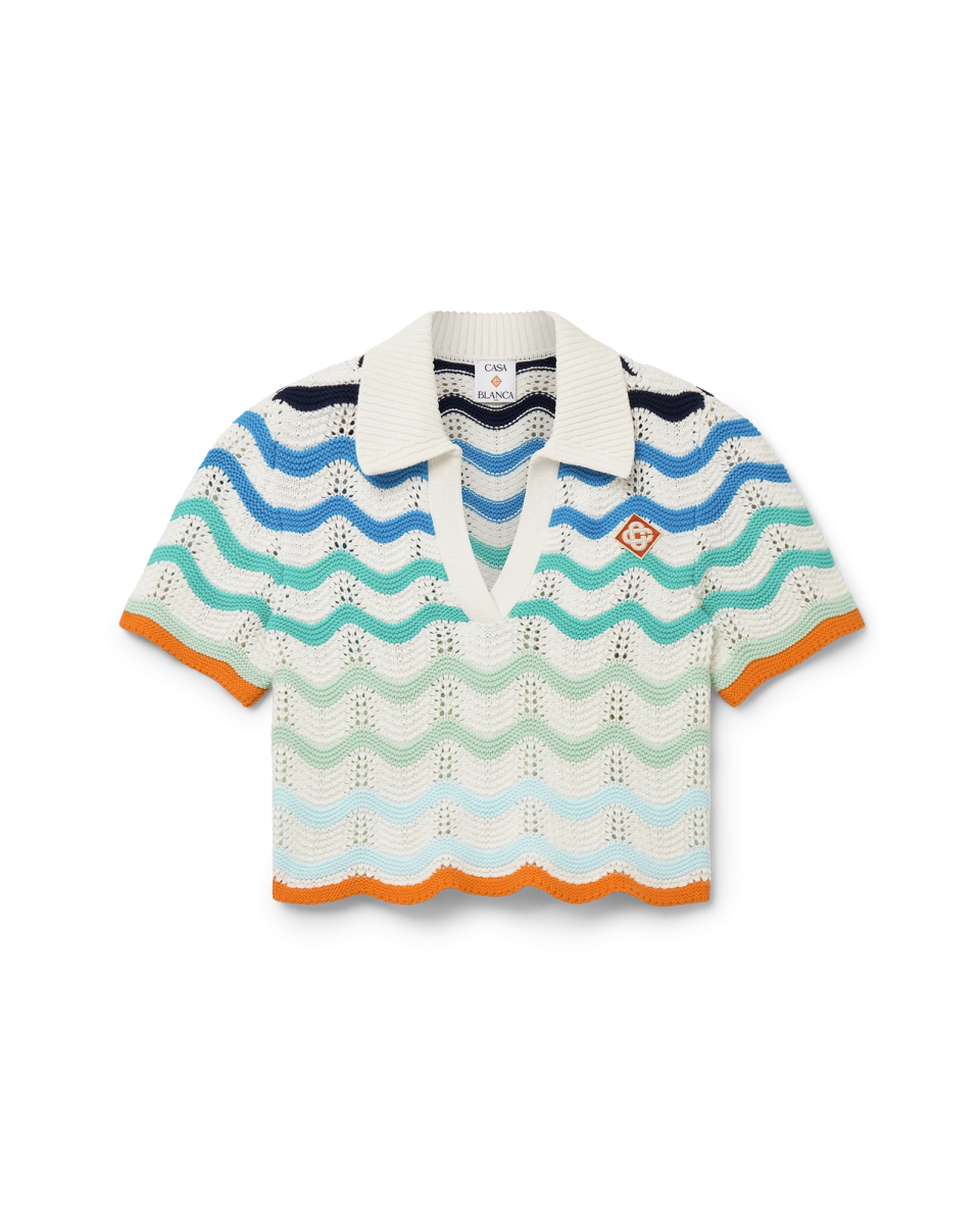 Gradient Wave Crochet Top