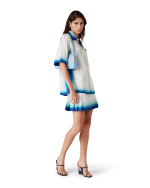 Casa Way Skate Pleated Silk Skirt